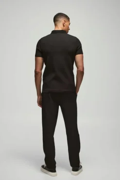 Outlet boohooMAN Slim Fit Pleated Trousers black