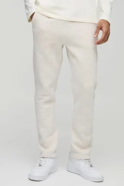 Best Sale boohooMAN Slim Fit Rib Detail Joggers ecru marl