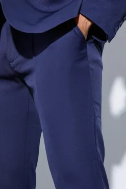 Store boohooMAN Slim Fixed Waist Tailored Trouser navy