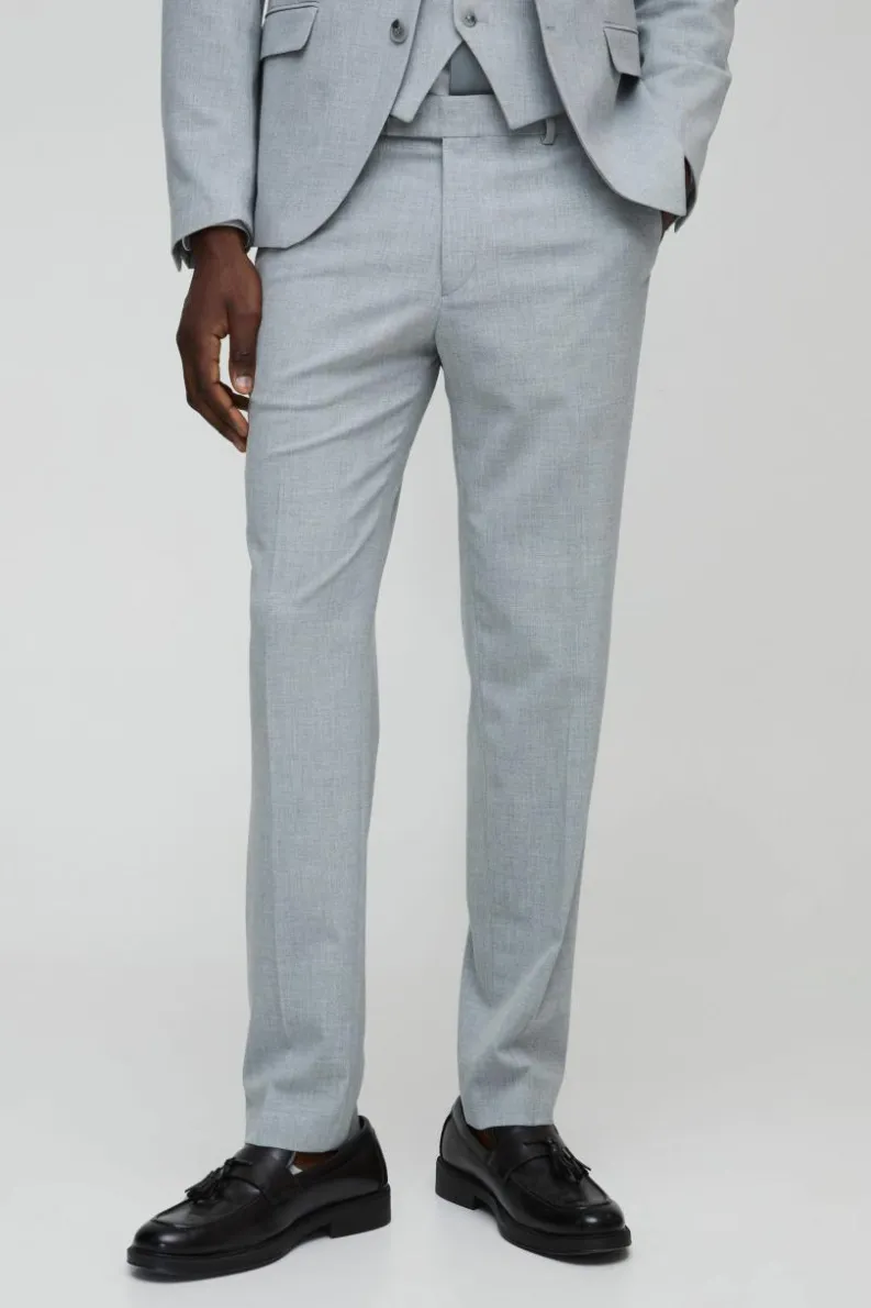 Discount boohooMAN Slim Suit Trousers grey