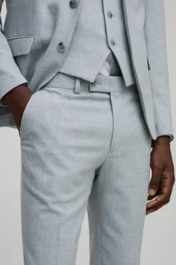 Discount boohooMAN Slim Suit Trousers grey