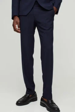 Hot boohooMAN Slim Suit Trousers navy