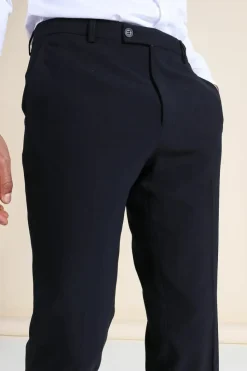 Hot boohooMAN Slim Suit Trousers navy