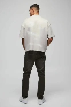 Hot boohooMAN Slim Rigid Jean charcoal