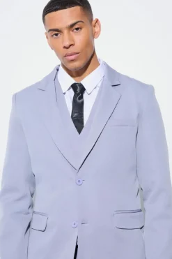 Best boohooMAN Slim Single Breasted Blazer grey
