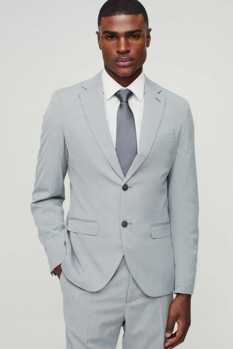 New boohooMAN Slim Single Breasted Suit Jacket grey