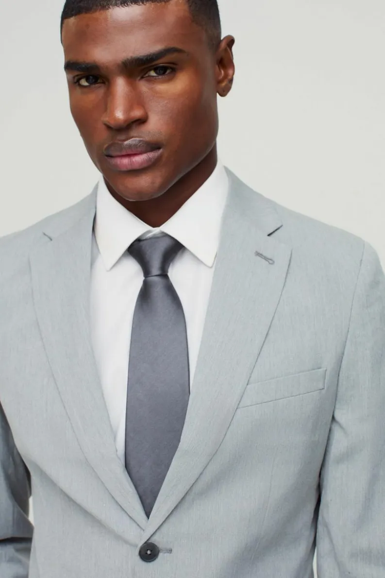 New boohooMAN Slim Single Breasted Suit Jacket grey