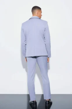 Cheap boohoo Slim Single Breasted Three Piece Suit grey