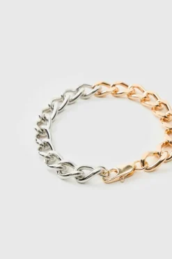 Online boohooMAN Spliced Bracelet silver