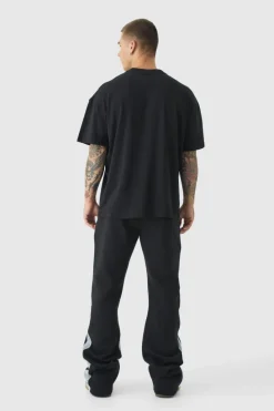 Flash Sale boohooMAN Stacked Fit Gusset Jogger black