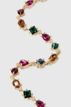 Fashion boohooMAN Stone Chain Necklace multi