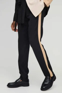 Outlet boohoo Straight Fit Cross Applique Blazer & Trouser black