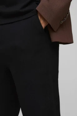 Sale boohoo Straight Fit Pleated Blazer & Trouser Suit black