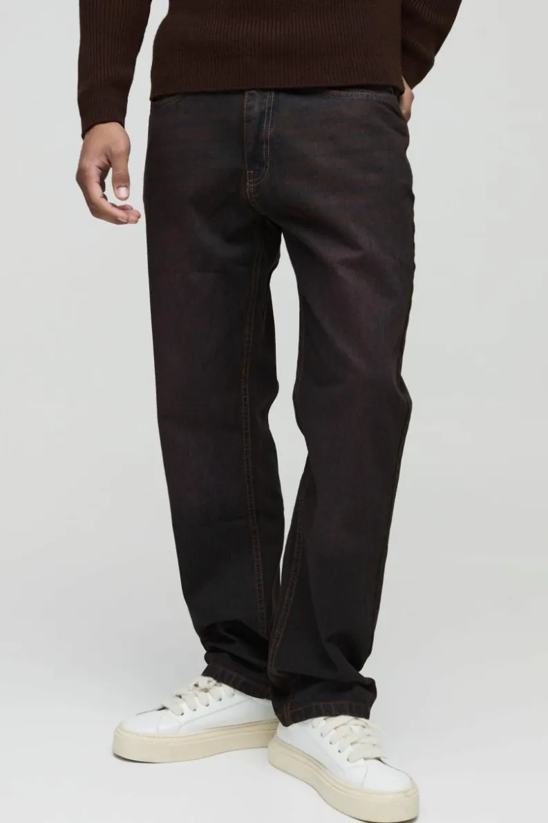 Outlet boohooMAN Straight Leg ed Jeans antique wash