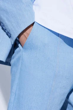 Fashion boohooMAN Straight Leg Denim Suit Trousers antique blue