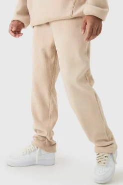 New boohooMAN Straight Polar Fleece Jogger taupe
