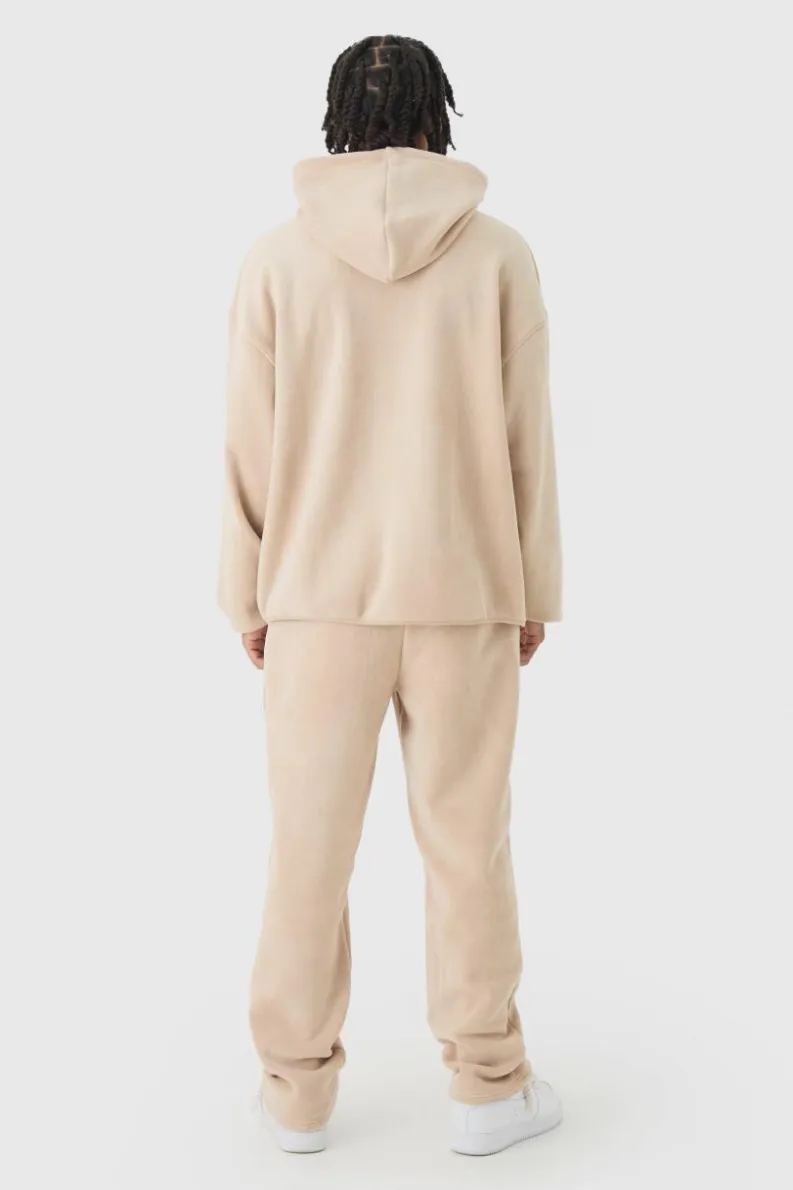 New boohooMAN Straight Polar Fleece Jogger taupe