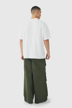 Best boohooMAN Super Baggy Ripstop Multi Pocket Cargo Trousers khaki