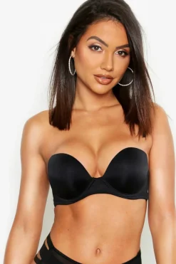 Flash Sale boohoo Super Push Up Strapless Bra black