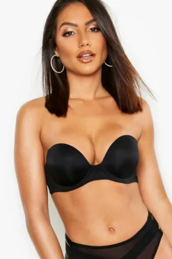 Flash Sale boohoo Super Push Up Strapless Bra black