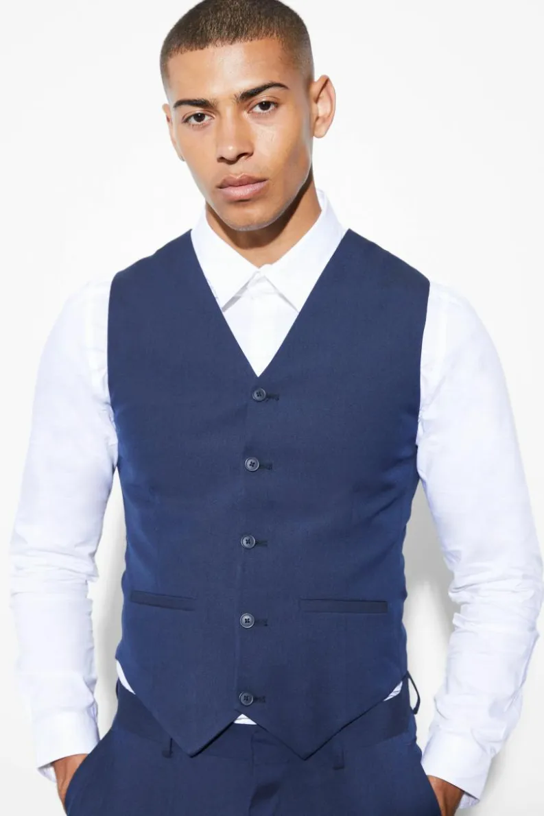 Discount boohoo Super Skinny Core Suit navy