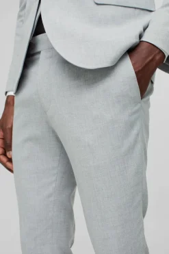 Cheap boohooMAN Super Skinny Suit Trousers grey
