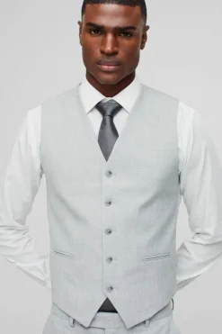 Cheap boohooMAN Super Skinny Waistcoat grey