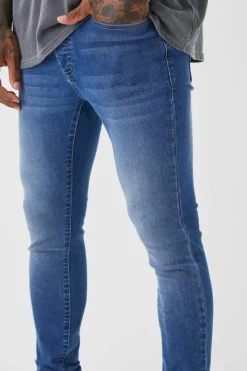 New boohooMAN Super Skinny Stretch Jean mid blue