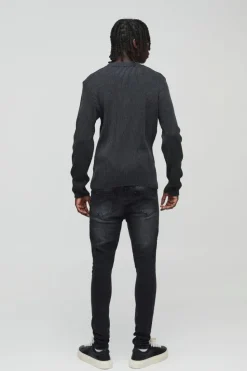 Best boohooMAN Super Skinny Stretch Jean washed black