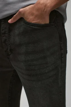 Fashion boohooMAN Super Skinny Stretch Jean In charcoal