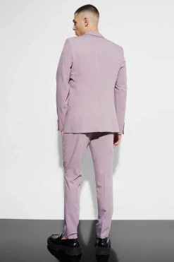 Online boohooMAN Super Skinny Suit Trousers mauve