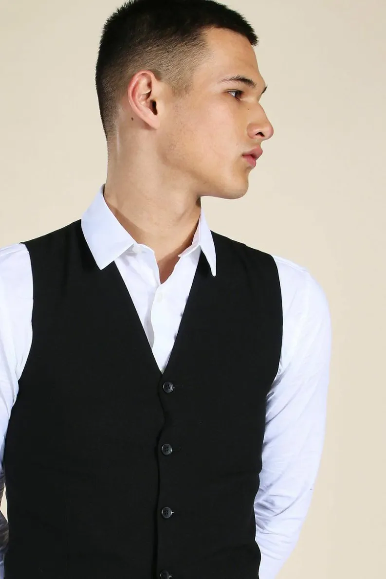 Clearance boohooMAN Super Skinny Waistcoat black