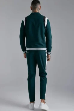 Outlet boohooMAN Tailored Collared Varsity Bomber Jacket green