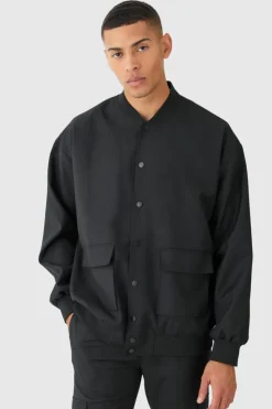 Sale boohoo Tailored Oversized Bomber Smart Set black