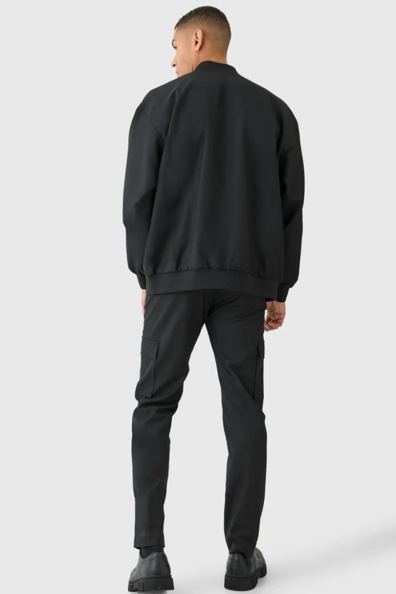 Sale boohoo Tailored Oversized Bomber Smart Set black