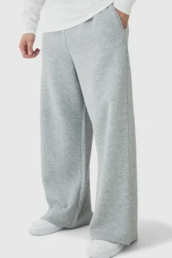 Best boohooMAN Tall Basic Extreme Wide Leg Jogger grey marl