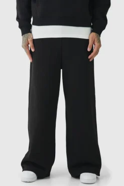 Clearance boohooMAN Tall Basic Extreme Wide Leg Jogger black