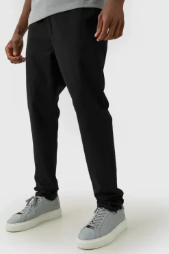 Sale boohooMAN Tall Fixed Waist Skinny Chino Trouser black
