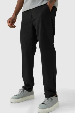 Best Sale boohooMAN Tall Fixed Waist Slim Cropped Chino Trouser black