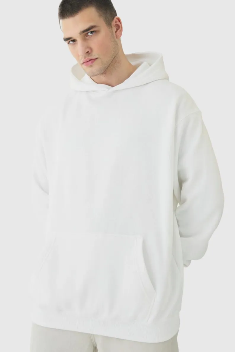 Best boohooMAN Tall Floral Back Print Oversized Hoodie white