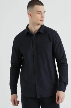 Best Sale boohooMAN Tall Long Sleeve Oxford Shirt black