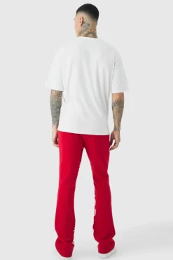 Sale boohooMAN Tall Love Heart Embroidered T-shirt In white