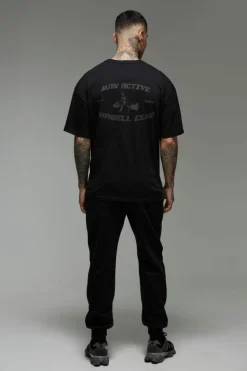 Clearance boohooMAN Tall Man Active Body Building Club Regular Fit Jogger black