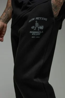 Clearance boohooMAN Tall Man Active Body Building Club Regular Fit Jogger black