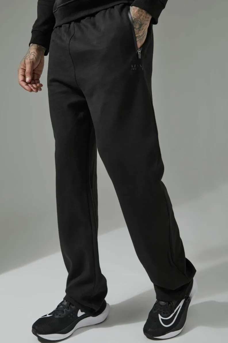 Cheap boohooMAN Tall Man Active Pro Fleece Relaxed Fit Adjustable Joggers black