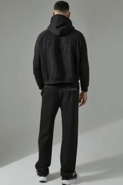 Cheap boohooMAN Tall Man Active Pro Fleece Relaxed Fit Adjustable Joggers black