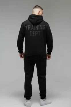 New boohooMAN Tall Man Active Training Dept. Hoodie black