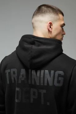 New boohooMAN Tall Man Active Training Dept. Hoodie black