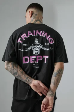 Sale boohooMAN Tall Man Active Training Dept. Oversized T-shirt black