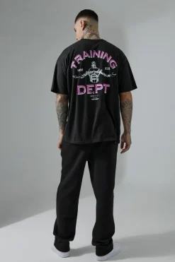 Sale boohooMAN Tall Man Active Training Dept. Oversized T-shirt black